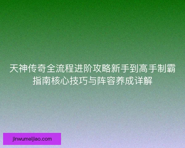 天神传奇全流程进阶攻略新手到高手制霸指南核心技巧与阵容养成详解